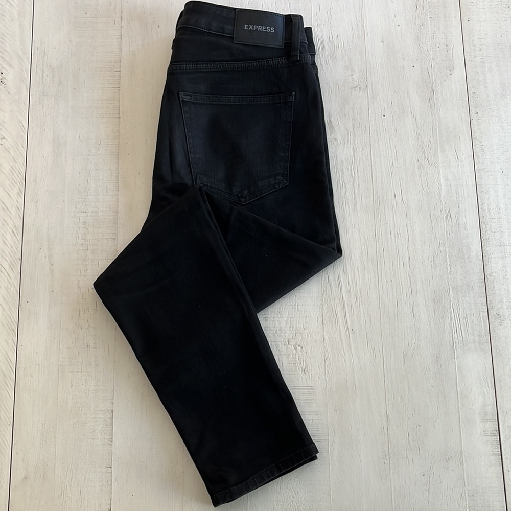 Express Athletic Skinny Hyper Stretch Black Jeans